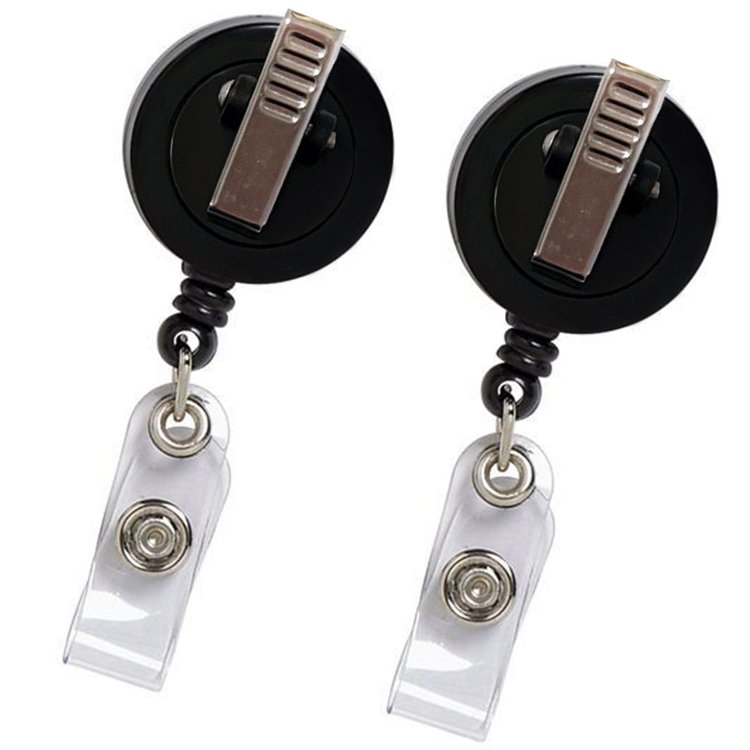 Custom Design Black Plain Sublimation Blank Medical Nurse Retractable Clip Key Holder Id Card Badge Reel Holder