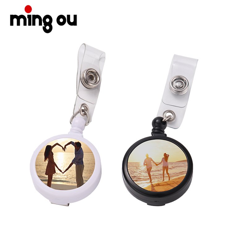 Sublimation Photo Retractable Plastic Badge Holder Reel Clip Holder