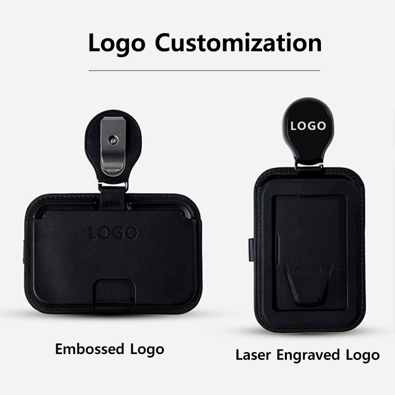 Heavy Duty Retractable Yoyo Badge Reel ID Card Holder Luxury Genuine Leather Lanyards with Logo Custom and ID Badge Holder
