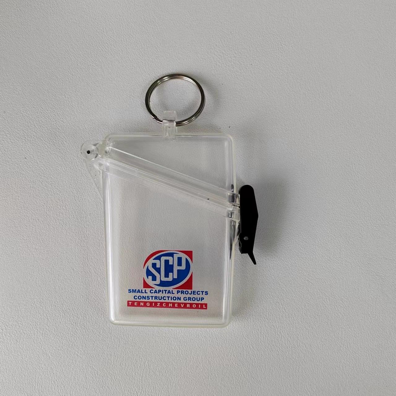 Waterproof ID Card Badge Holder Case Waterproof Sports Case Vertical Badge Holders with Lanyard and Keychain