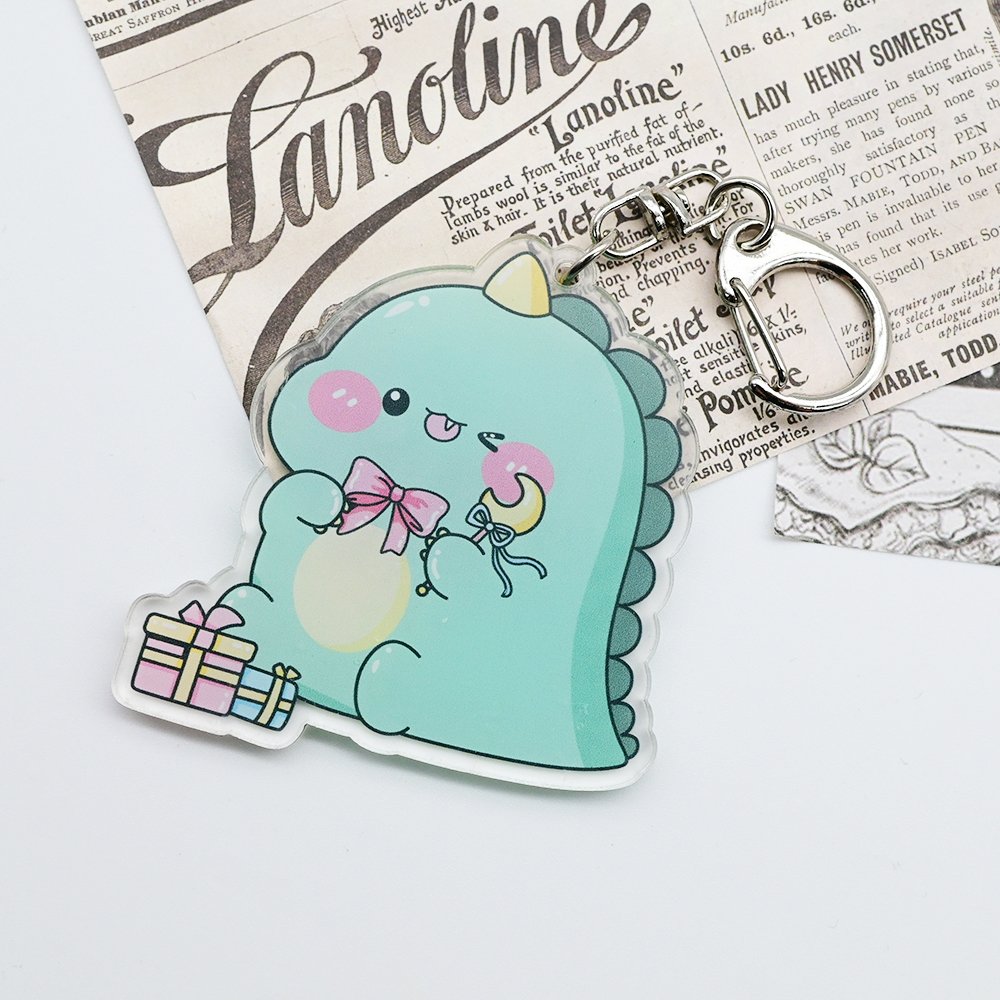 Wholesale custom anime double side clear printing hanging decoration diy bag pendant acrylic charm key chains Badge Accessories