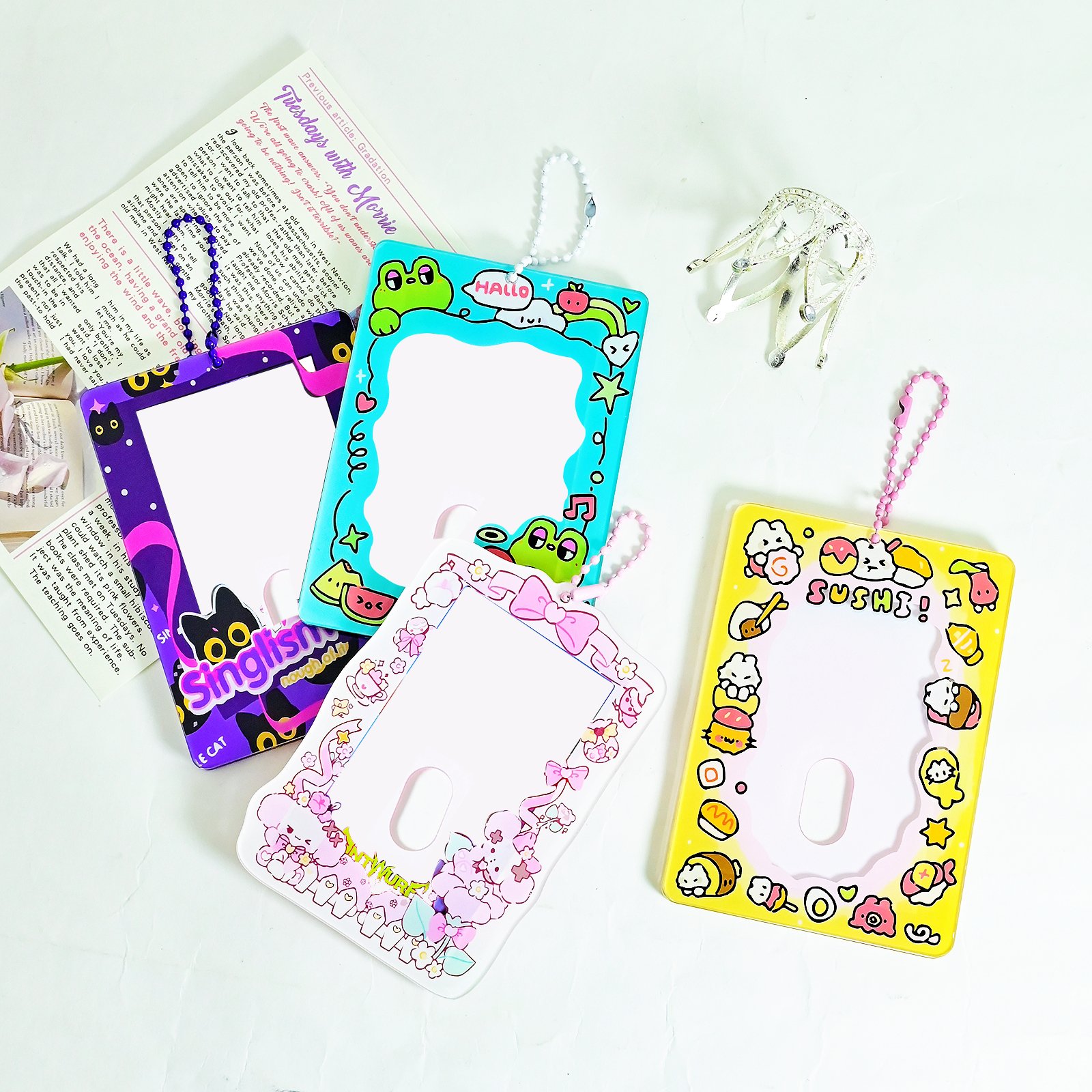 High Quality Custom Acrylic Photocard Holder Kpop Clear Anime Keychains Photo Charms
