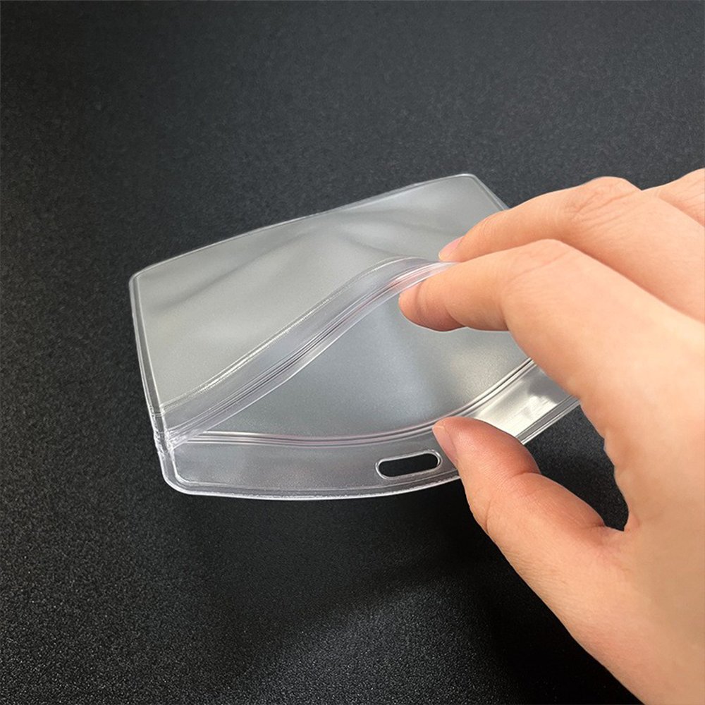 Clear soft PVC card holder id name tags badge holder vertical or horizontal