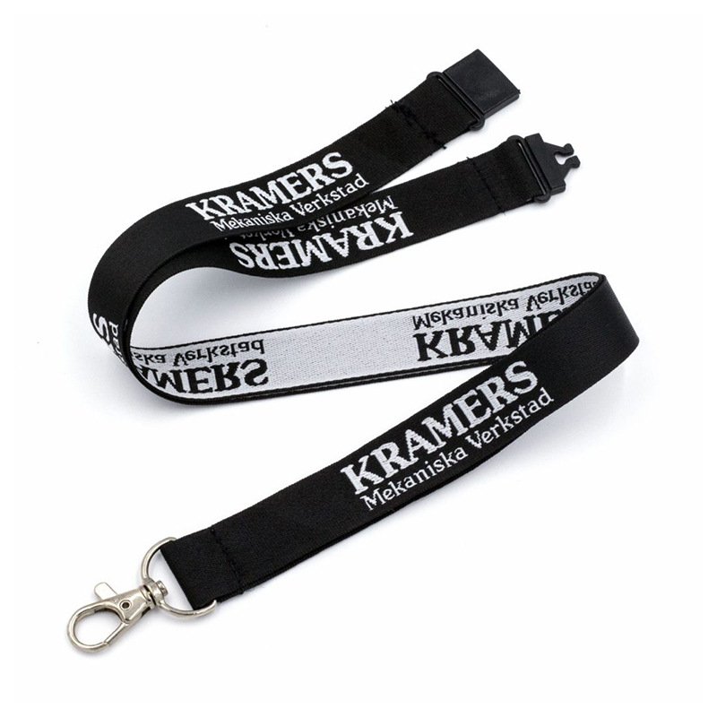 Wholesale cheap custom lanyard ID card badge holder laynard with woven logo