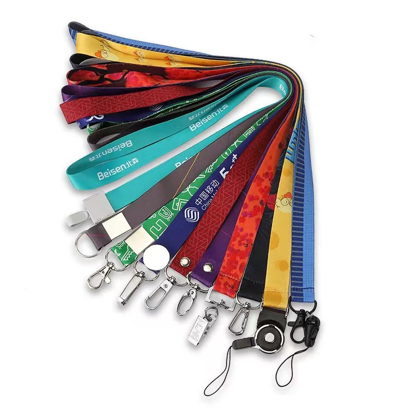 Wholesale cheap custom lanyard ID card badge holder laynard with woven logo