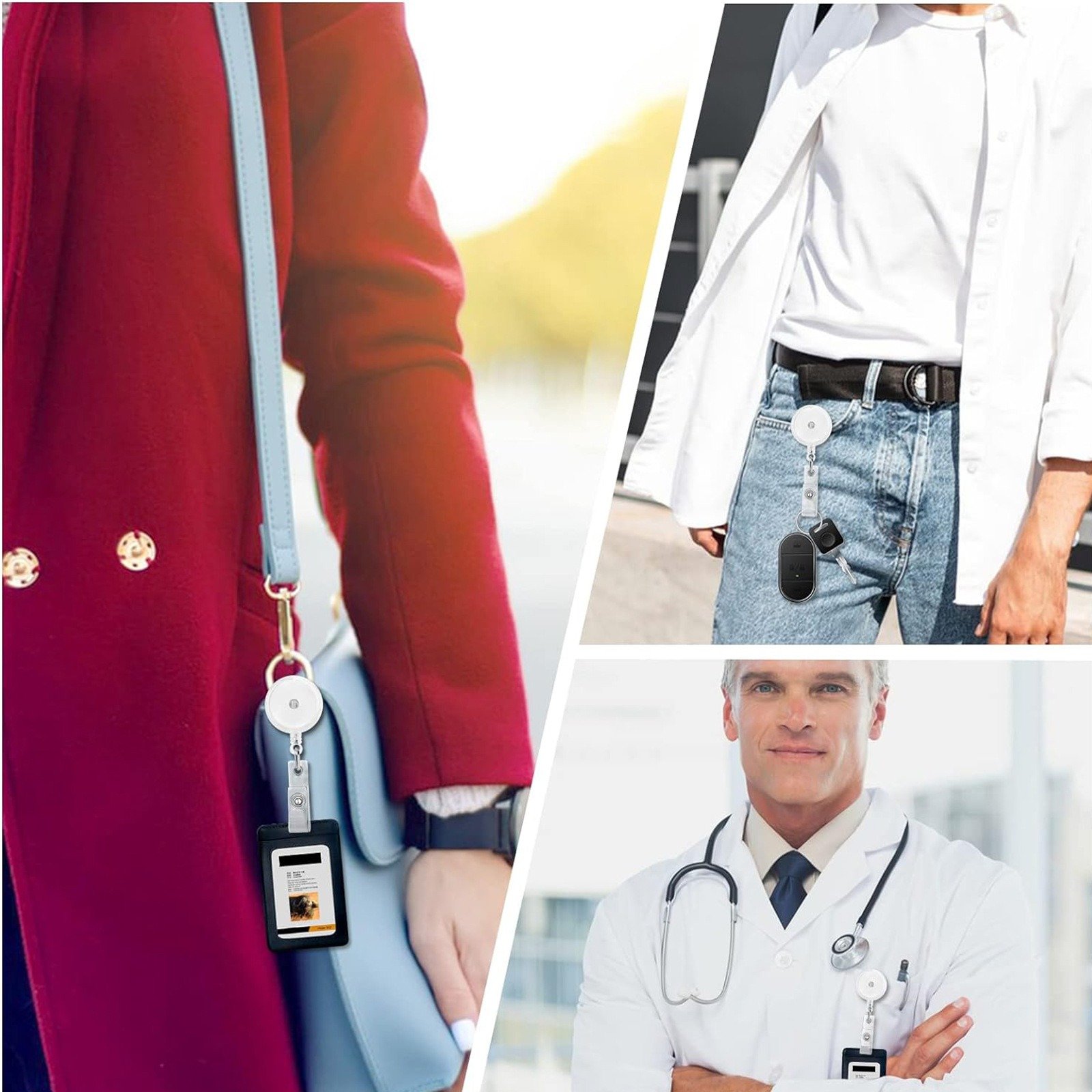 Id Card Badge Holder Reels Clip Name Reel Office School Supplies Retractable Nurse Clips Holders For Hanging Id Card Keychain