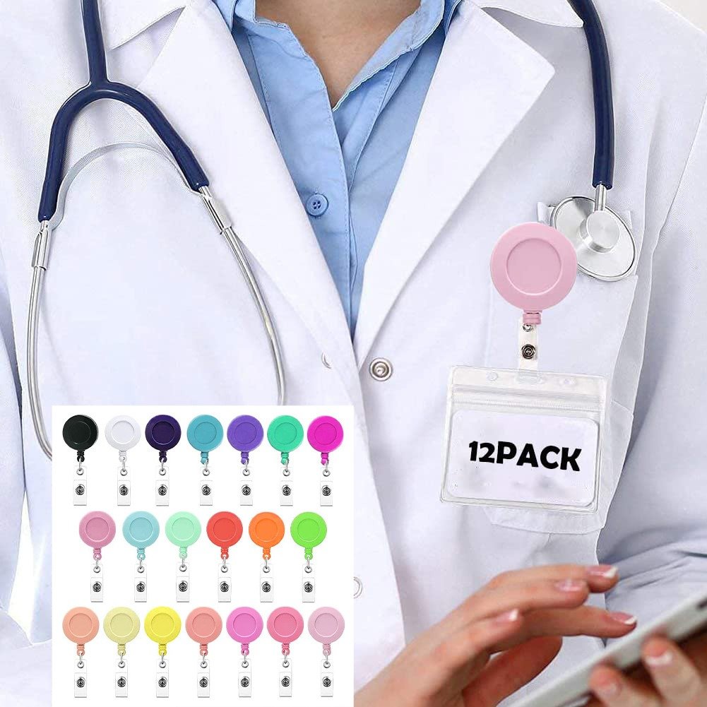 Id Card Badge Holder Reels Clip Name Reel Office School Supplies Retractable Nurse Clips Holders For Hanging Id Card Keychain