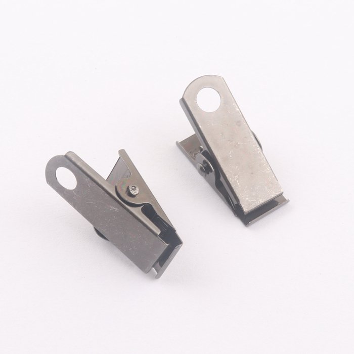 wholesale black 5mm hole blank metal ID Card holder badge clip