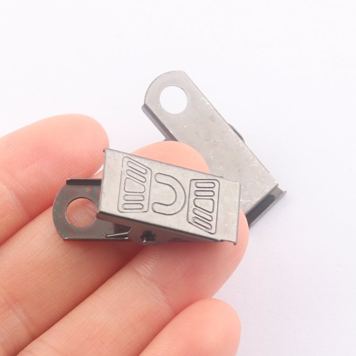 wholesale black 5mm hole blank metal ID Card holder badge clip