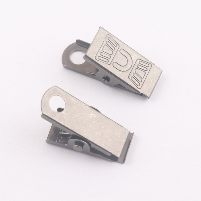 wholesale black 5mm hole blank metal ID Card holder badge clip