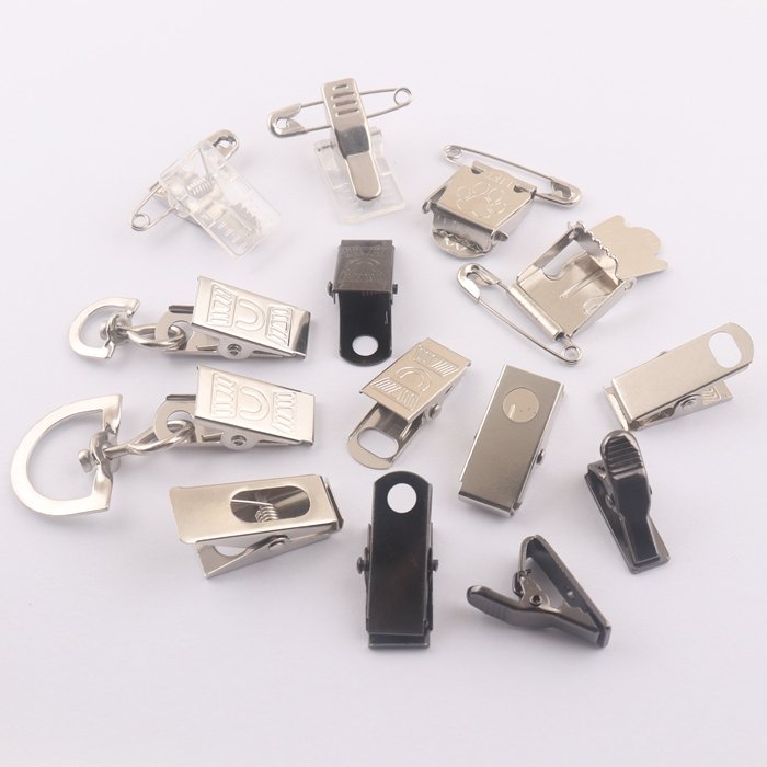 wholesale black 5mm hole blank metal ID Card holder badge clip