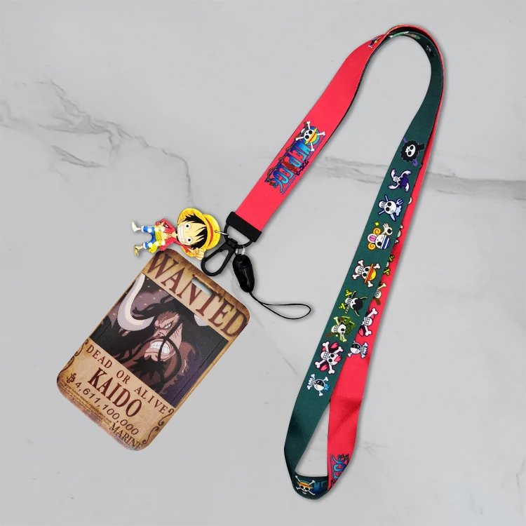 Japanese Anime Wanted Id Card Holder Figure Collection Nika Roger Cases Card Lanyard Key Lanyard Badge Oem