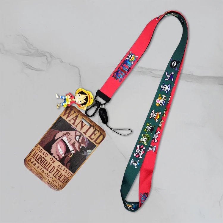 Japanese Anime Wanted Id Card Holder Figure Collection Nika Roger Cases Card Lanyard Key Lanyard Badge Oem