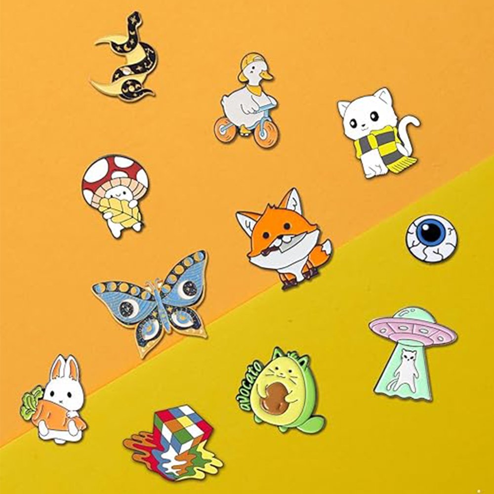 Enamel Brooch Bulk Set,Lapel Badges, Cartoon Plant Enamel Pin Sets, Funny Button Pins Jewelry for Backpack Cloths Hats Jacket