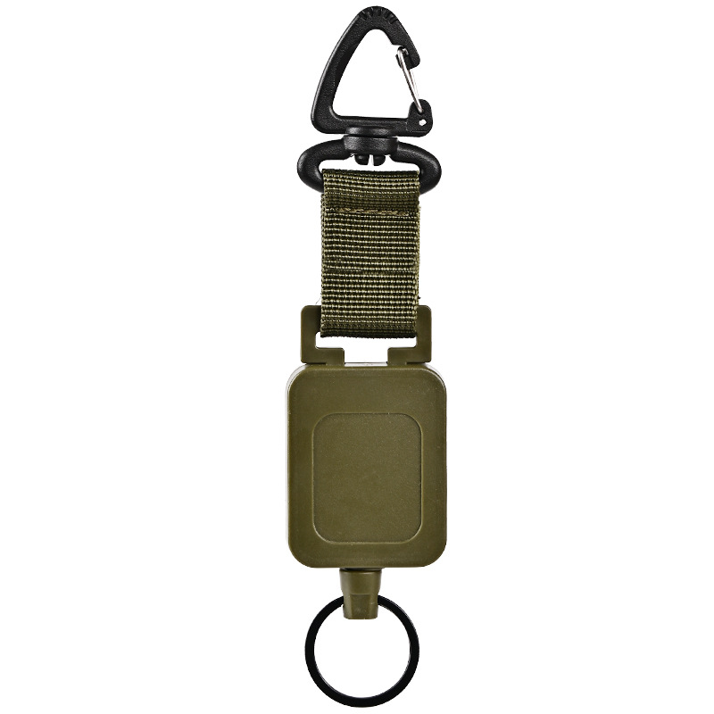 Pullther Mountaineering Buckle Heavy Badge Scroll Keychain Anti Release Rope Easy Pull Strap Detachable Nylon Ribbon Clip