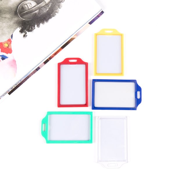 Promotional Candy Color Plastic Identity Badge Holder Employee Card Holder For Employee Children Exhibition