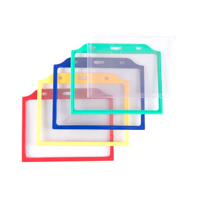 Promotional Candy Color Plastic Identity Badge Holder Employee Card Holder For Employee Children Exhibition