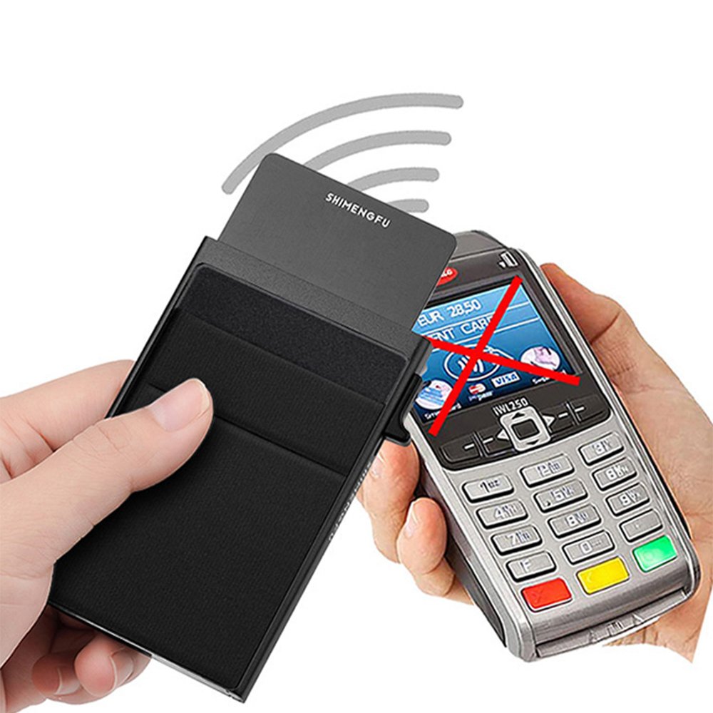 Pop Up Aluminum Card Wallet Minimalist Slim Card Cover Metal Wallet Protector With Elastic Bag for Men Women Credit Card Holder
