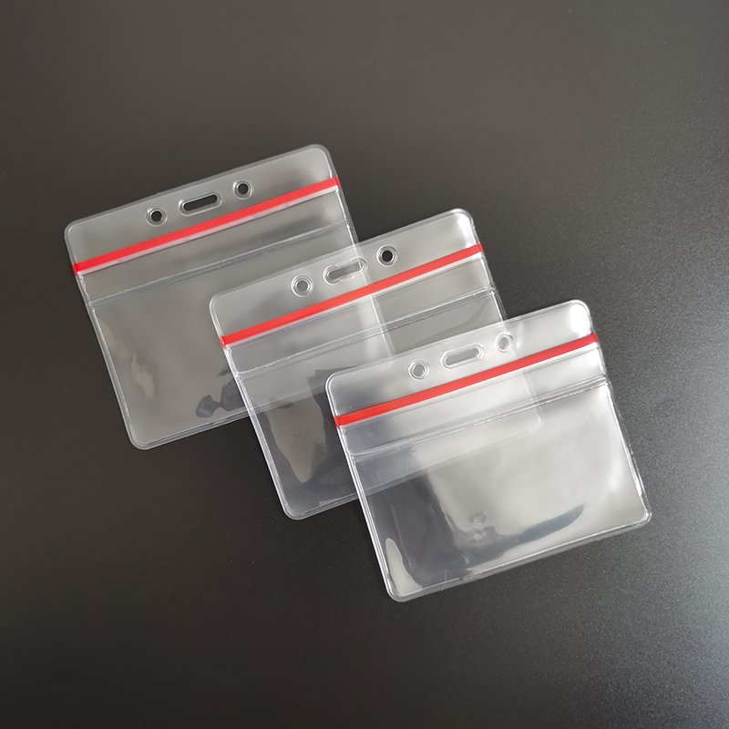Hot Sale Waterproof Soft Transparent PVC ID badge Holder Clear PVC Card Holder for Employee