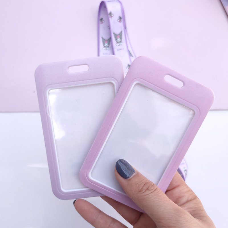 Cartoon student meal card ID badge card holder with lanyard
