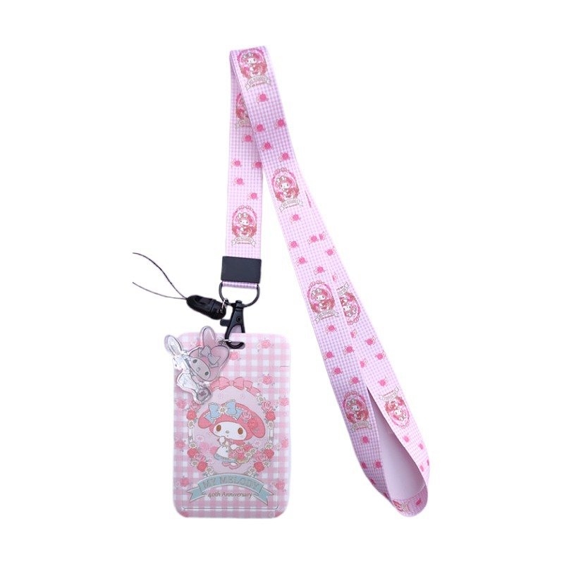 Cartoon student meal card ID badge card holder with lanyard