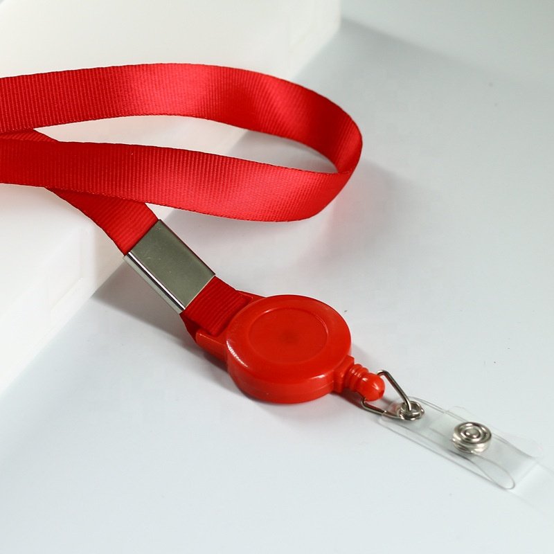 Custom Logo ID Badge Holders with Retractable Lanyards Colorful Retractable Lanyards