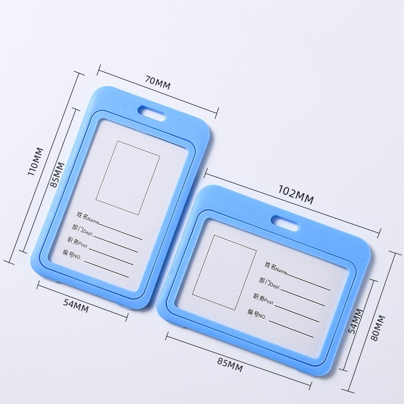Plastic Hard Plastic Vertical ID Badge Holder Double Sided Transparent PP Open Feature Name Card Holder Ready Stock