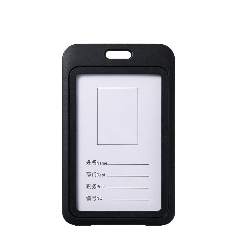 Plastic Hard Plastic Vertical ID Badge Holder Double Sided Transparent PP Open Feature Name Card Holder Ready Stock