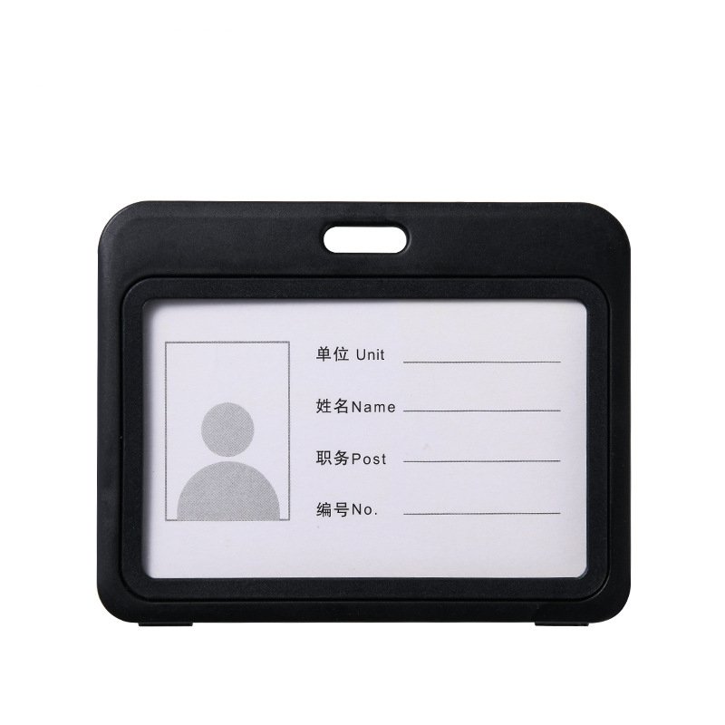 Plastic Hard Plastic Vertical ID Badge Holder Double Sided Transparent PP Open Feature Name Card Holder Ready Stock