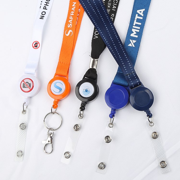 Sublimation Printed Eco-friendly Breakaway Polyester Nylon Woven Lanyards With ID Card Badge Holder Polyester Lanyard