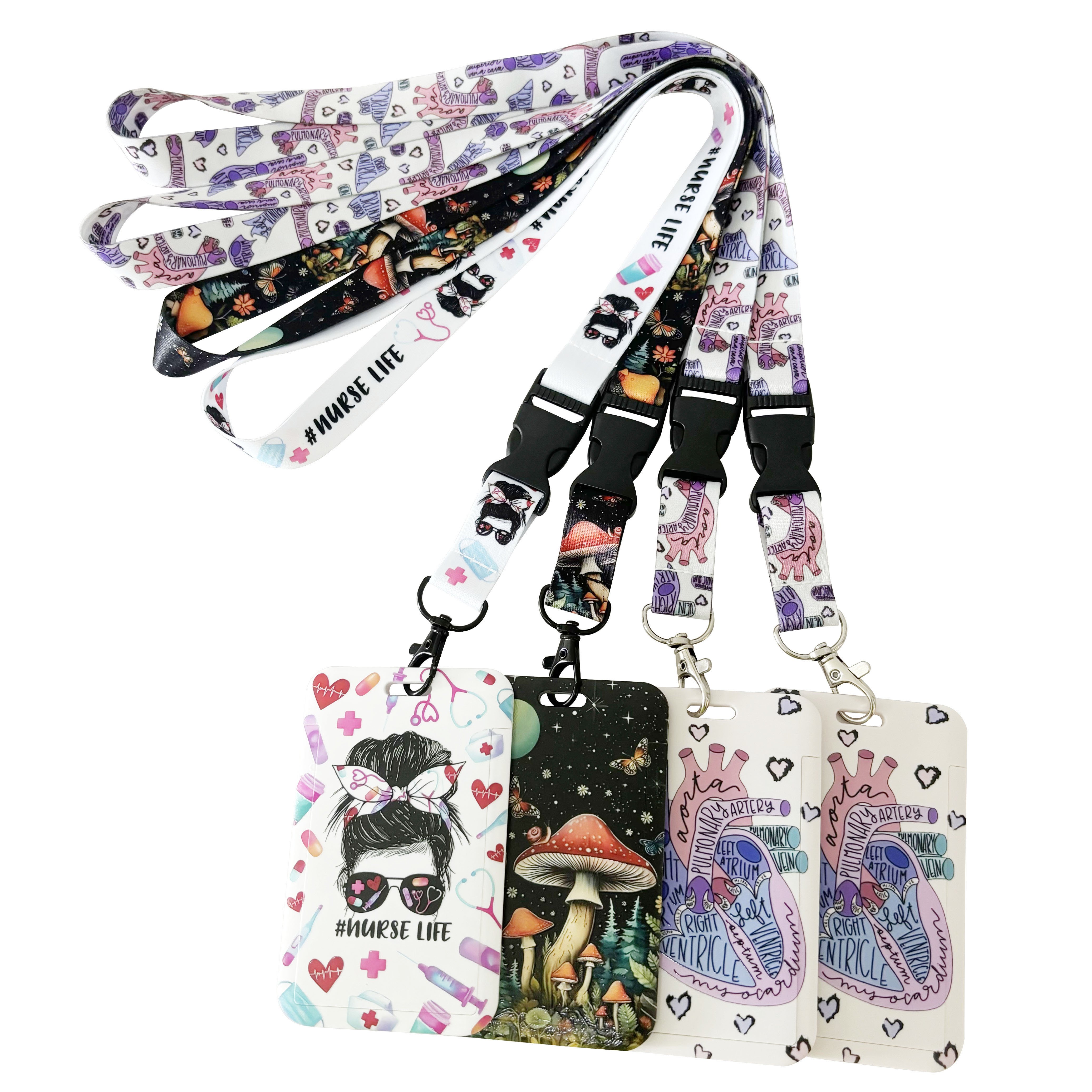 Direct Factory High Quality School Sublimation Lanyard Anime Custom Printing ID Card Badge Holder Lanyard