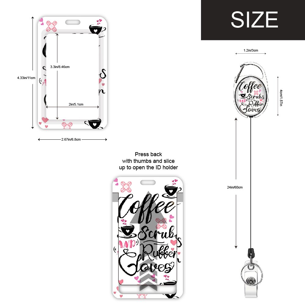 White Coffee Clove and ID badge holders with retractable reel badge holder with retractable heavy badge reel