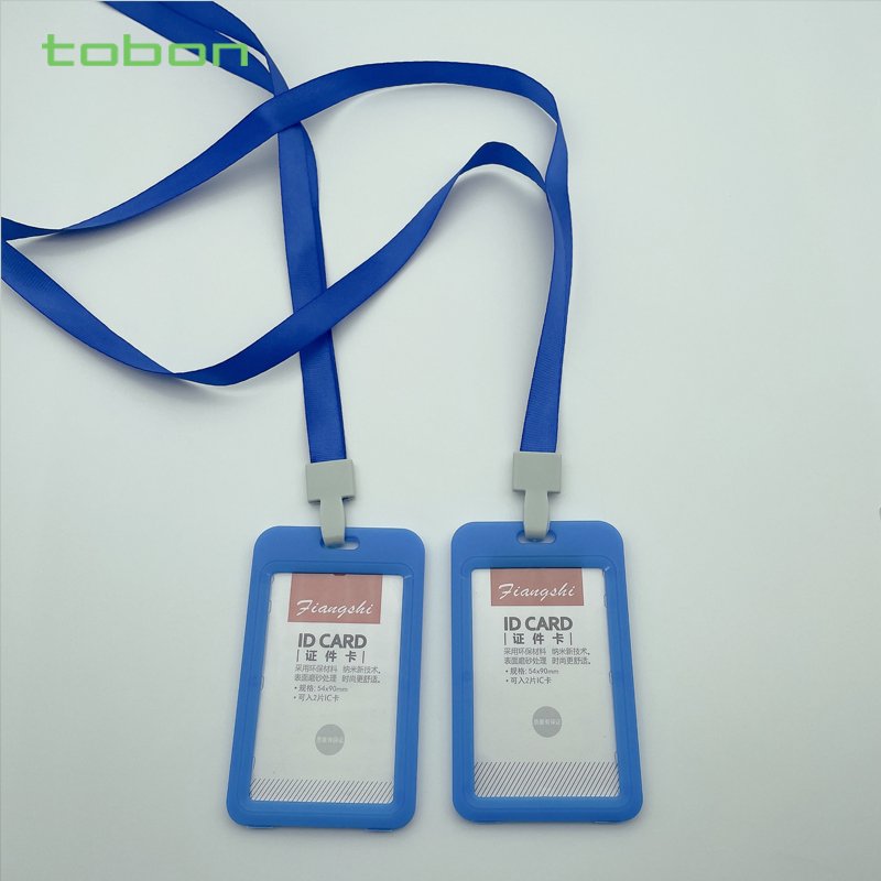 Plastic vertical name card ID card holder LANYARD