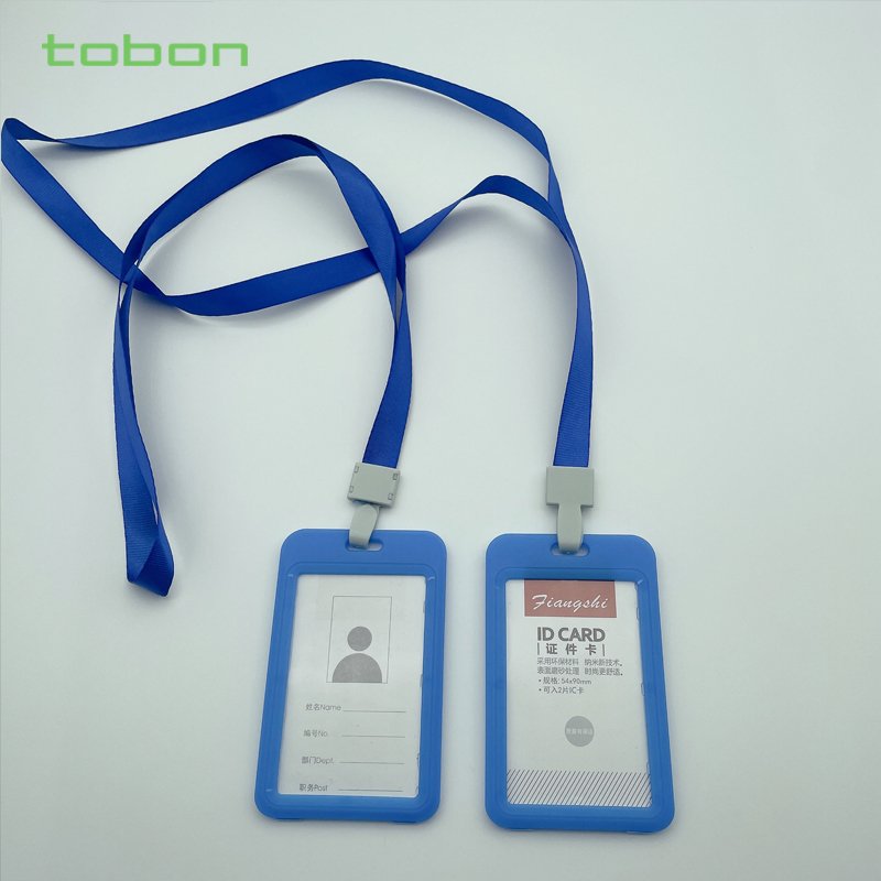 Plastic vertical name card ID card holder LANYARD