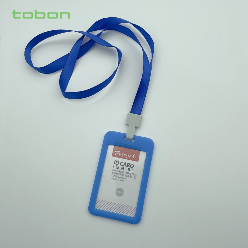 Plastic vertical name card ID card holder LANYARD