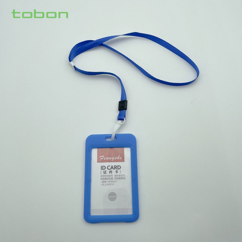 Plastic vertical name card ID card holder LANYARD