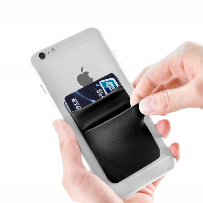 Cheap Durable Two Layer Customized LOGO Stretch Elastic Mobile Phone Wallet Sticker Credit Lycra Card Holder