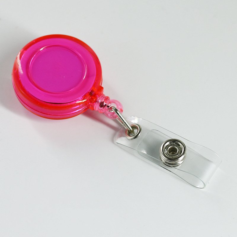 Wholesale Round Colors Retractable Badge Holder Pull Reel Badge Pink Purple Transparent YOYO