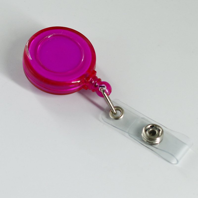 Wholesale Round Colors Retractable Badge Holder Pull Reel Badge Pink Purple Transparent YOYO