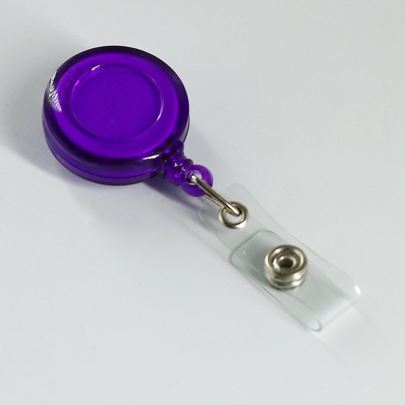 Wholesale Round Colors Retractable Badge Holder Pull Reel Badge Pink Purple Transparent YOYO