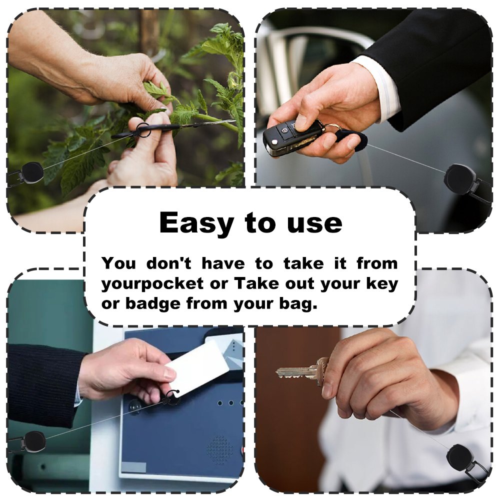 Multifunctional High Stretch Easy To Pull D Hook Stainless Steel Heavy Duty Metal Id Reractable Badge Holder With Carabine Reel