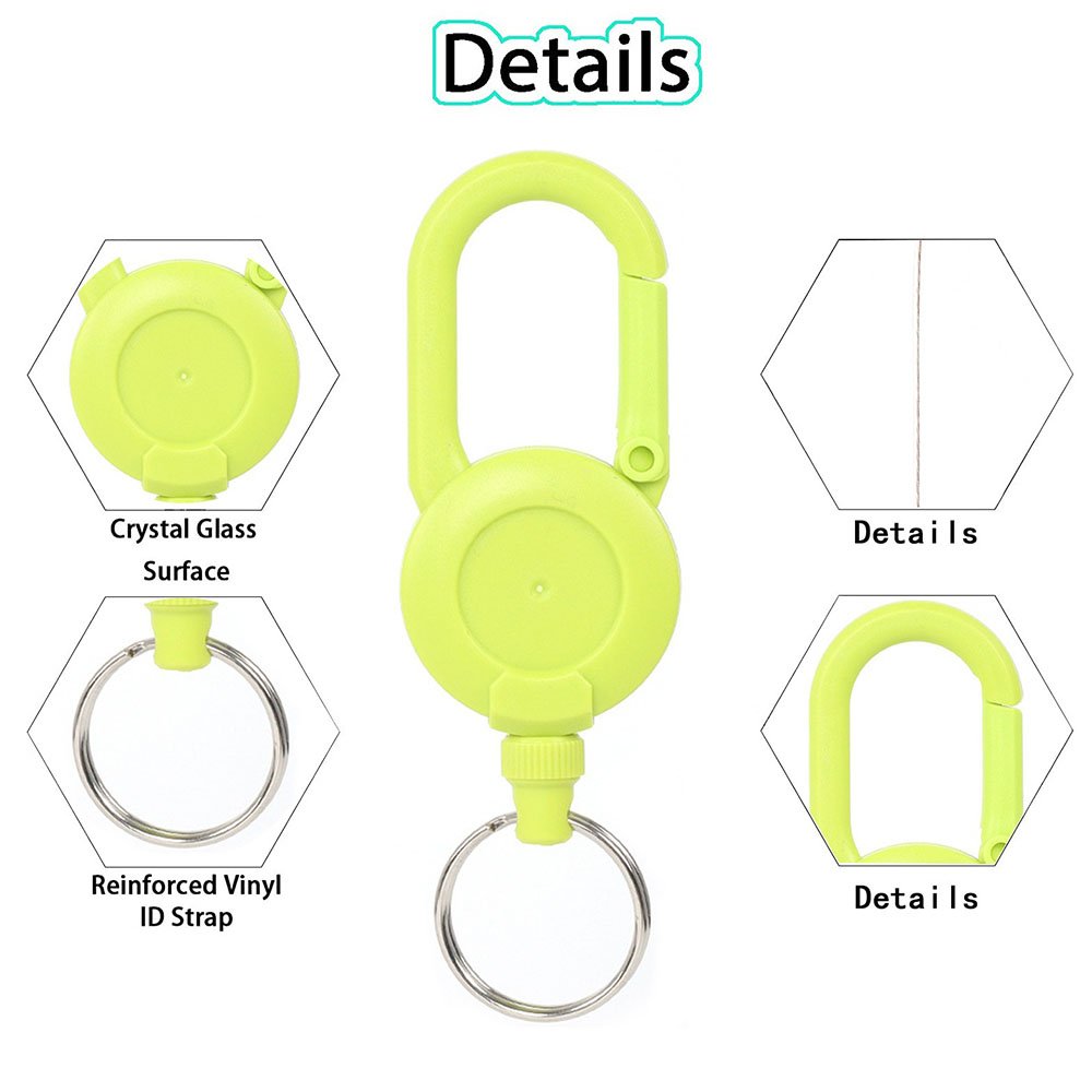 Retractable Keychain Heavy Duty Carabiner Badge Holder Reel Carabiner Id Card Holders 60cm Retractable Cord Plastic Keychains