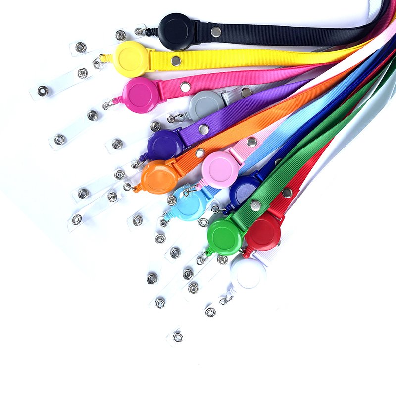 Wholesale Custom Logo Cheap Blank Plain Exhibition Yoyo Retractable Neck Lanyard With Id Card Badge Holder