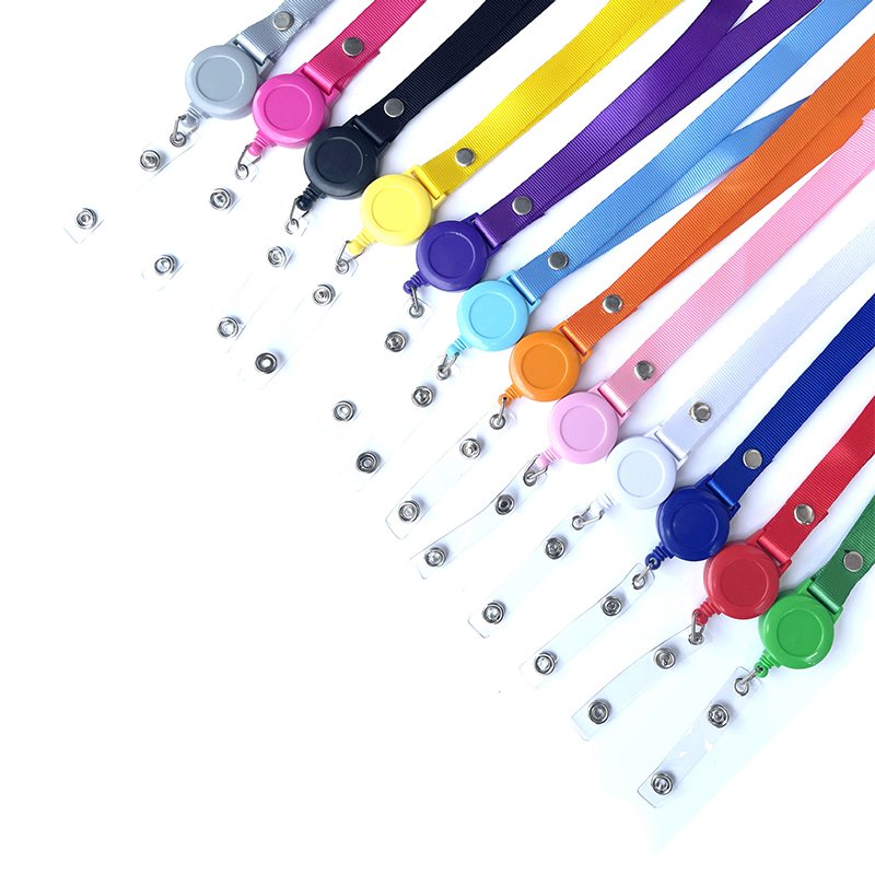 Wholesale Custom Logo Cheap Blank Plain Exhibition Yoyo Retractable Neck Lanyard With Id Card Badge Holder