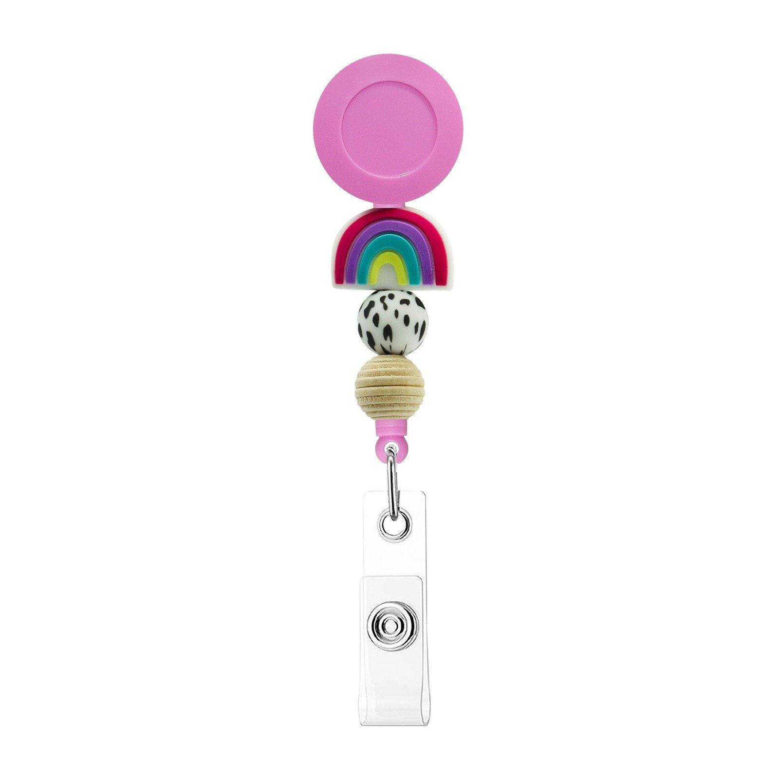 Custom Alligator Clip Badge Reel Retractable Nurse Badge Holder Silicone Beaded ID Badge