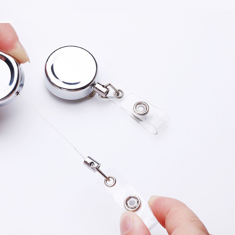 Custom Heavy Metal With Alligator Belt Clip Badge Reel Wholesale Retractable Keychain ID Card Holder