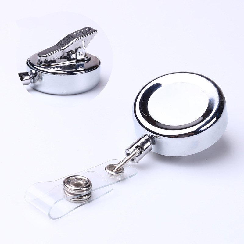Custom Heavy Metal With Alligator Belt Clip Badge Reel Wholesale Retractable Keychain ID Card Holder