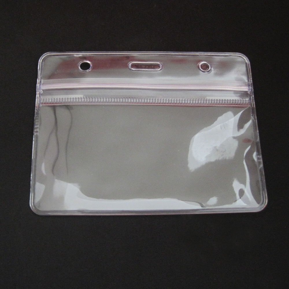accept custom ziplock waterproof card sleeve card protect badge holder card holder