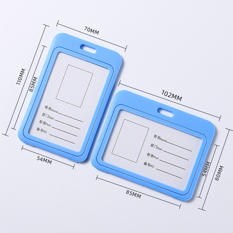 2 Sides Plastic Center Clear Window Business ID Card Cases Color Badge Hard Plastic Double-Faced Transparent Card Holder