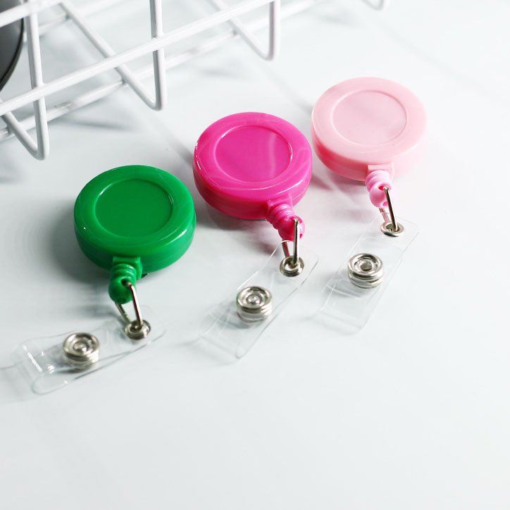 Wholesale Round Shape Yoyo Key Holder Sublimation Retractable Badge Reel With Metal Alligator Clip
